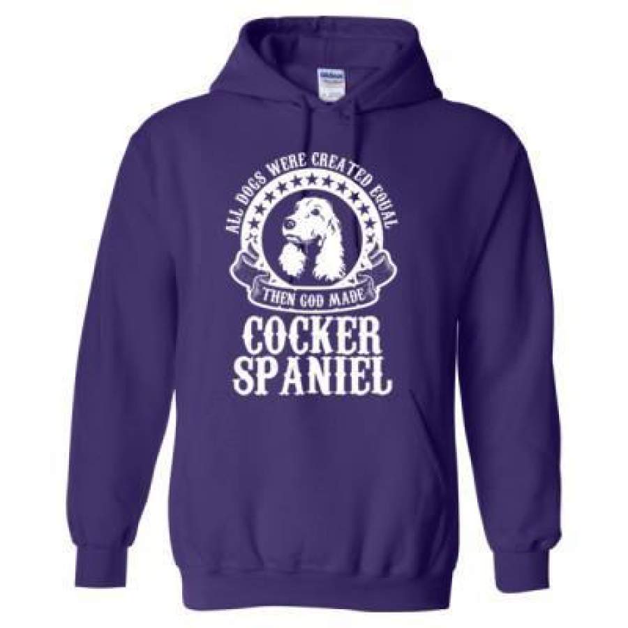 AGR All Dogs Were Created Equal God Made Cocker Spaniel – Heavy Blend™ Hooded Sweatshirt