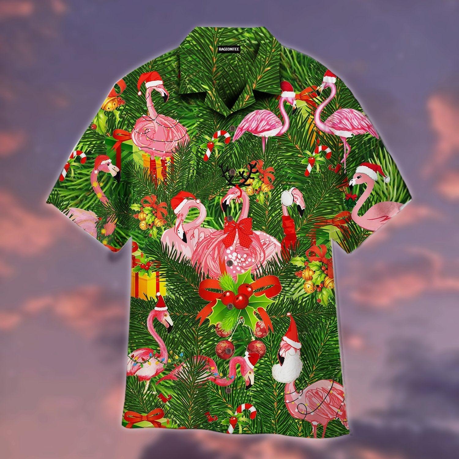 Flamingo Merry Christmas Hawaii Shirt For Men And Women Ha7043