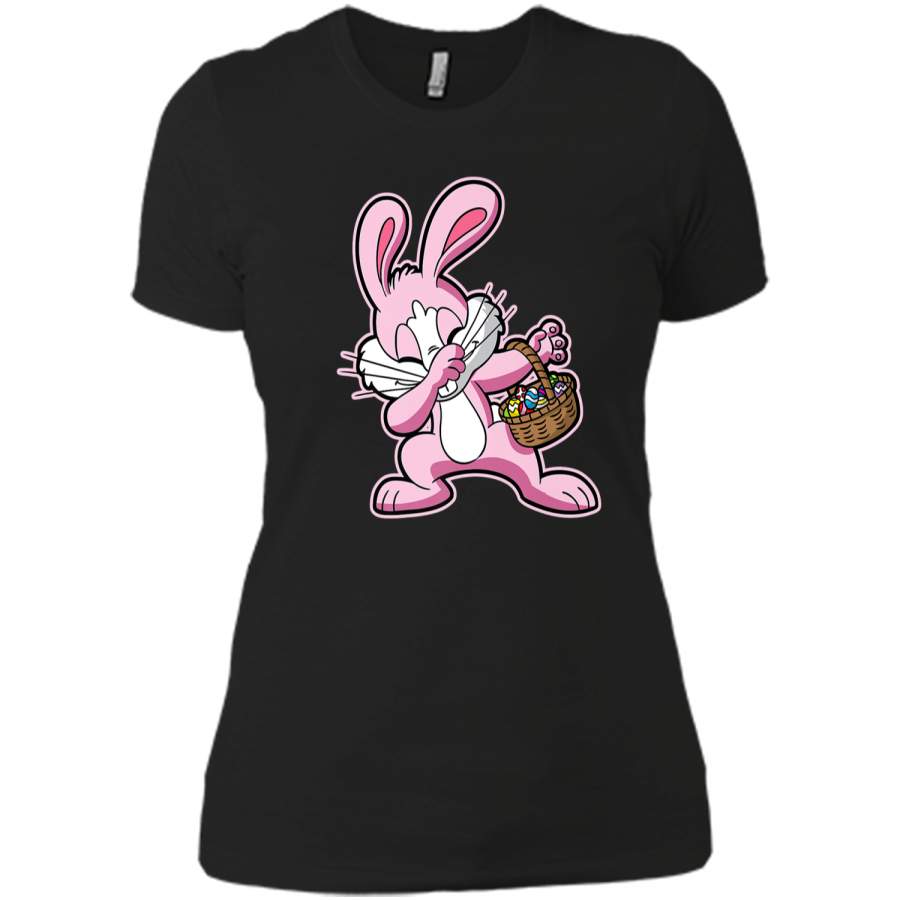 Dabbing Easter Bunny Dab Shirt Next Level Ladies Boyfriend Tee