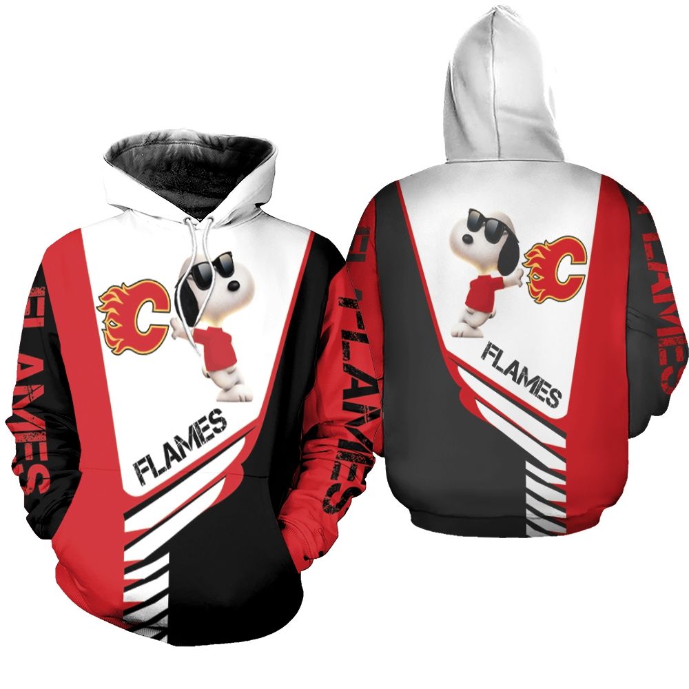 Calgary Flames Snoopy For Fans 3D Hoodie