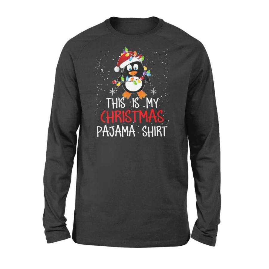 This Is My Christmas Pajama Shirt Penguins Santa Gift – Standard Long Sleeve