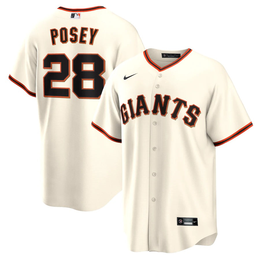 Men’S San Francisco Giants Buster Posey Nike Cream Home Replica Player Name Jersey