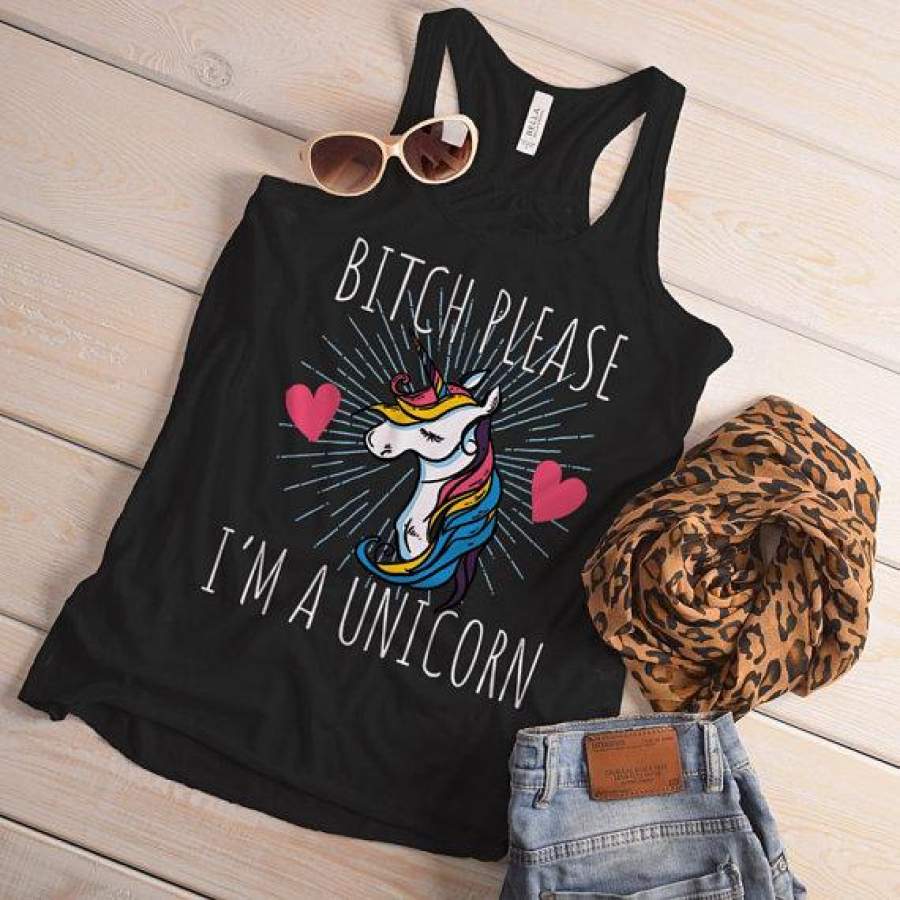 Women’s Funny Unicorn Tank B*tch Please Shirt I’m A Unicorn Shirts Mature NSFW Tanks Top