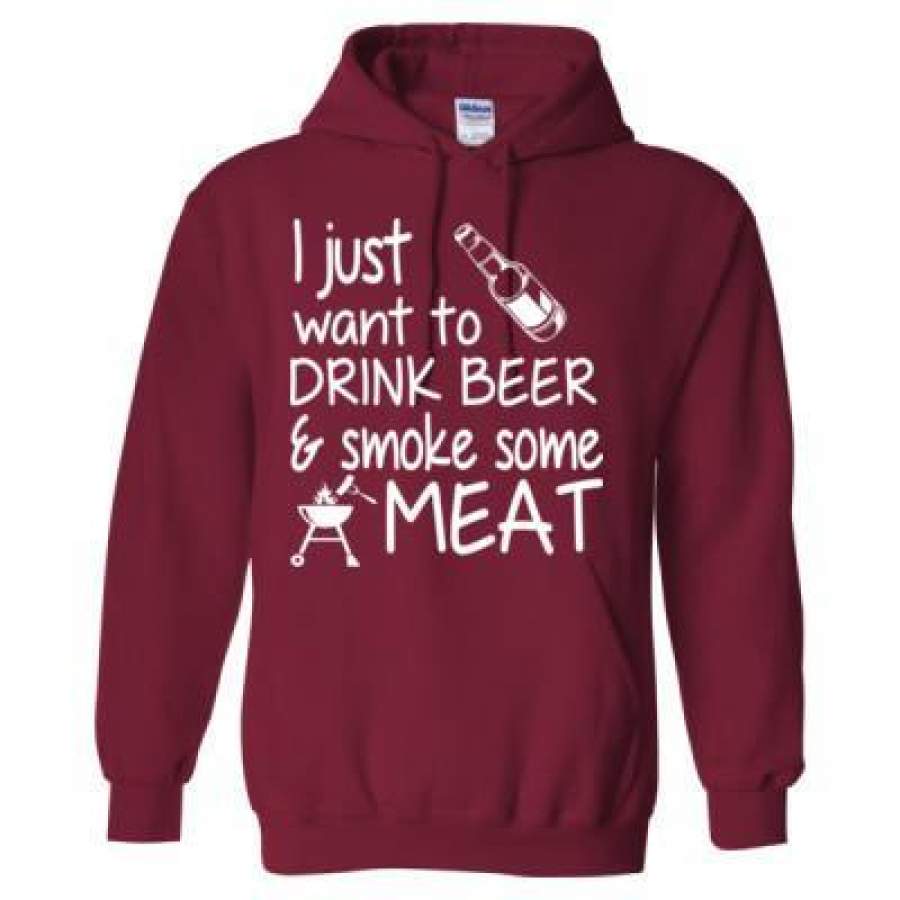 AGR I Just Want To Drink Beer And Smoke Some Meat – Heavy Blend™ Hooded Sweatshirt