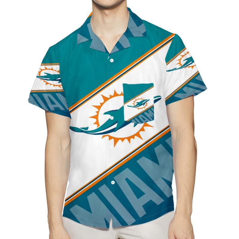 Miami Dolphins Logo 2 3D All Over Print Summer Beach Hawaiian Shirt With Pocket