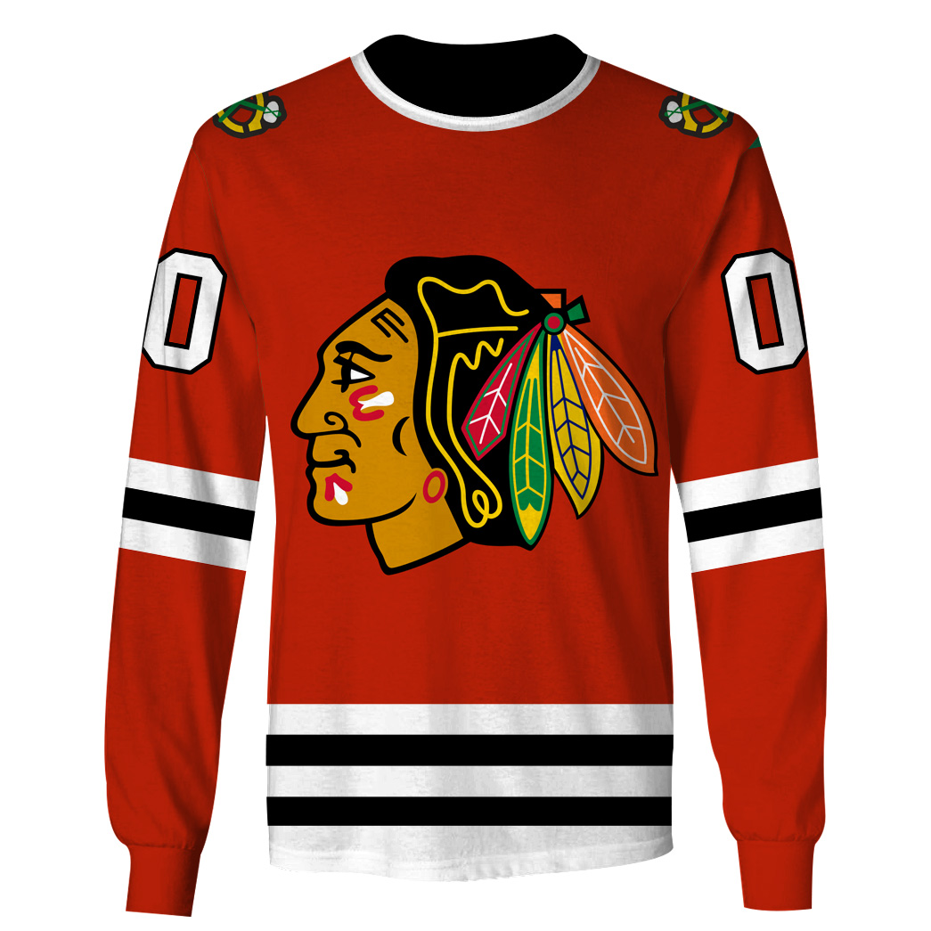 Chicago Blackhawks Custom Name Number Throwback Vintage Jersey Gift For Fan 3D Full Printing Sweatshirt