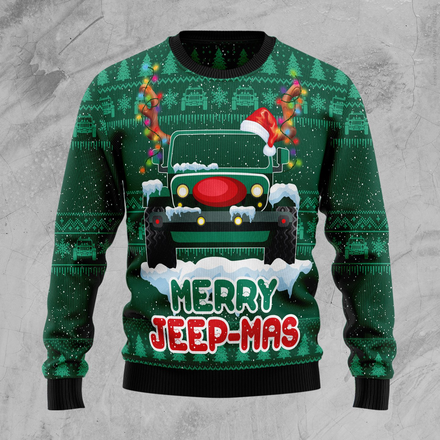 Merry Jeep Mas TG51026 Ugly Christmas Sweater unisex womens & mens, couples matching, friends, funny family ugly christmas holiday sweater gifts (plus size available)