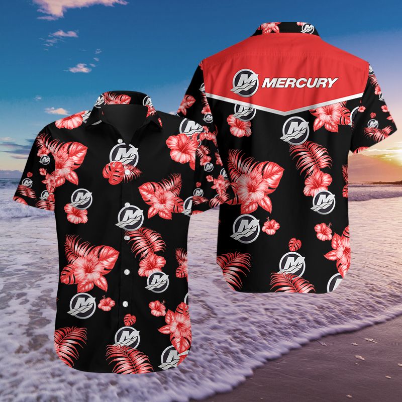 3D All Over Printed Mercury Marine Ttt-Lt Hawaiian Shirts Ver 1 (Red)