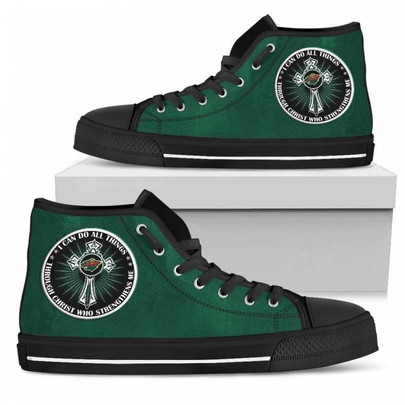 I Can Do All Things Through Christ Who Strengthens Me Minnesota Wild High Top Shoes #147