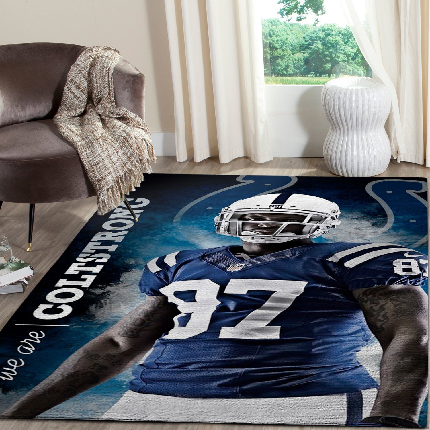 We Are COLTSTRONG Reggie Wayne 87  Indianapolis Colts 190910 Carpet  Living Room Rugs Collections