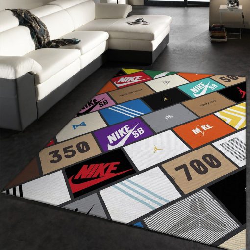 Sneaker Box Rug All Over Print Logo Custom Area Rug Carpet Full Sizes Home Living Rug Carpet Decor