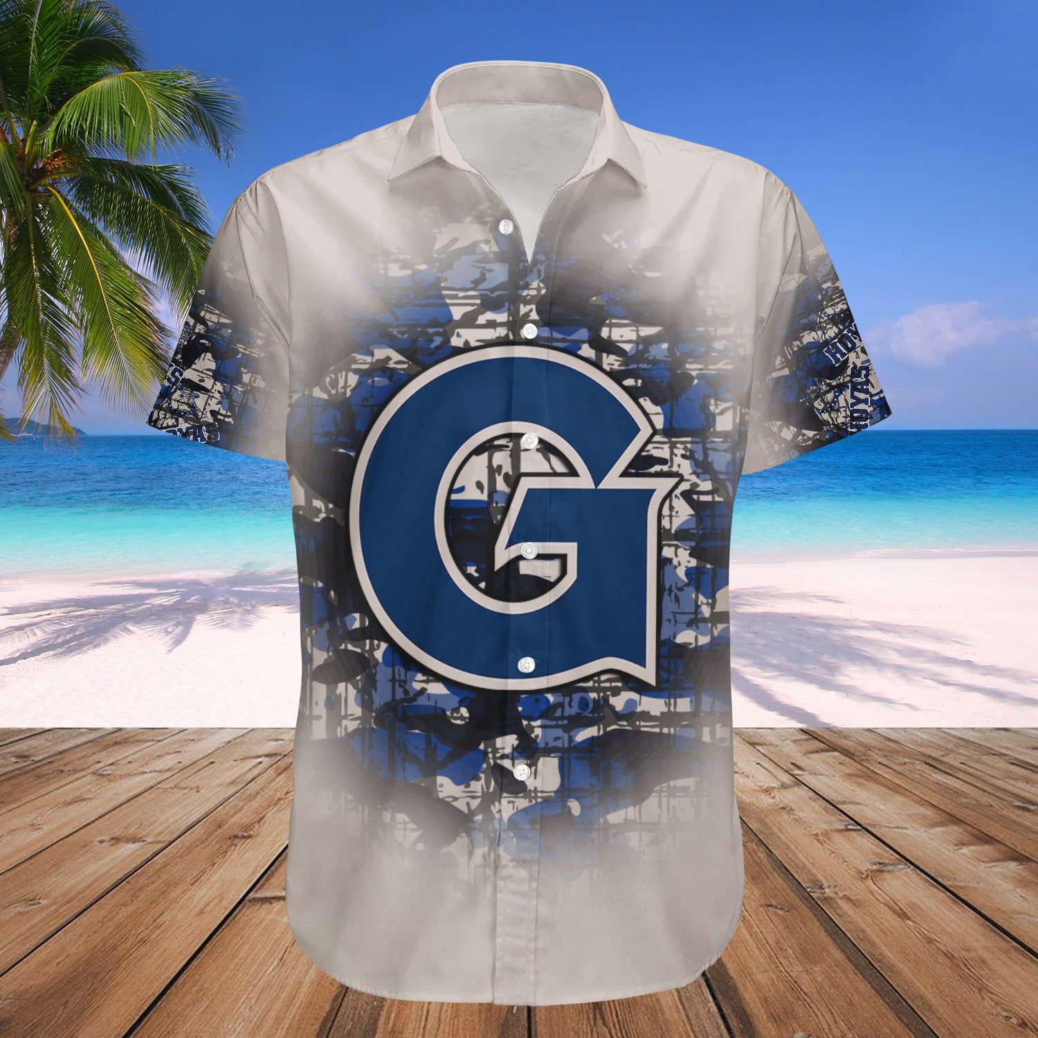 Georgetown Hoyas Hawaii Shirt Camouflage Vintage – NCCA