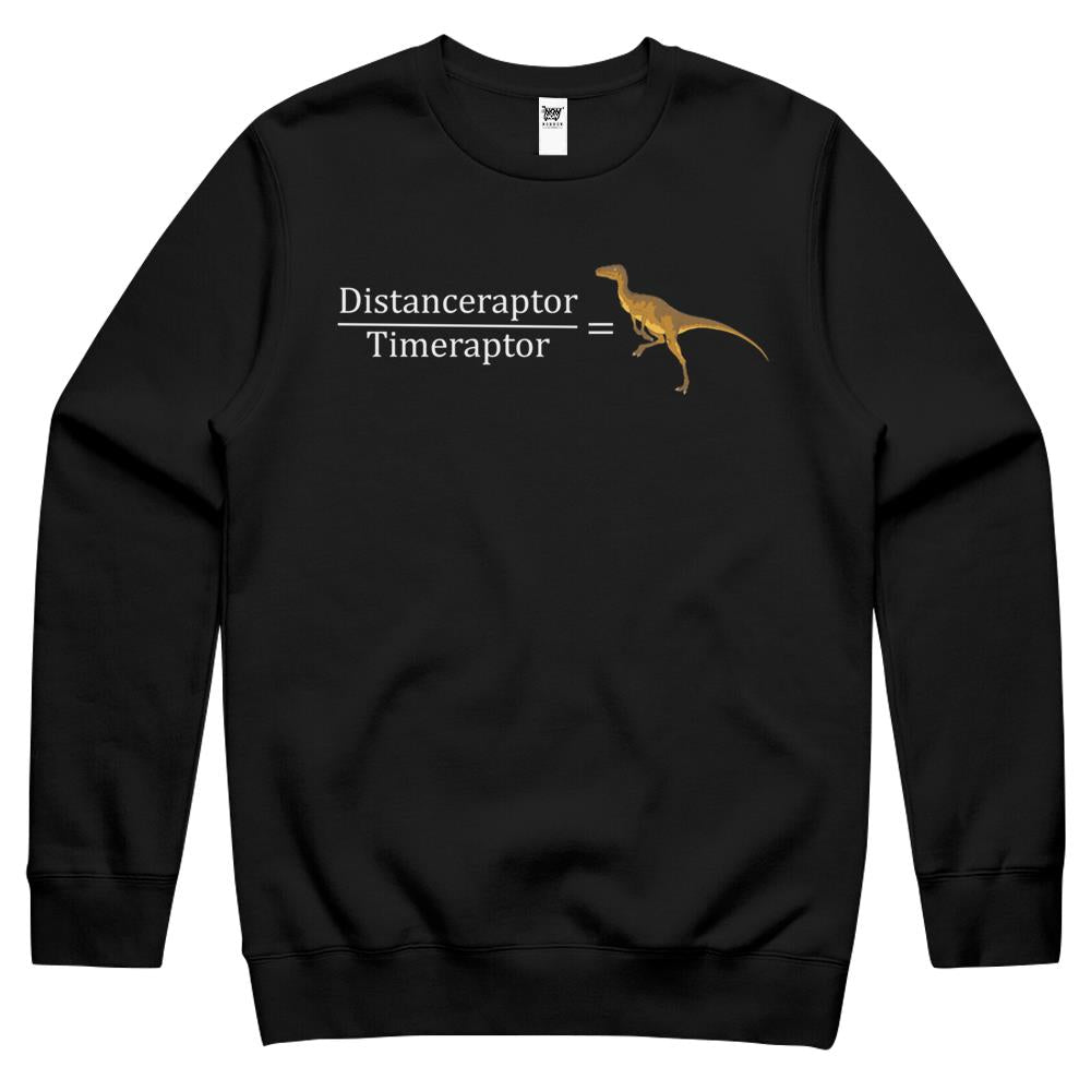 Velociraptor Math – Funny Dinosaur Velocity Formula Crewneck Sweatshirt