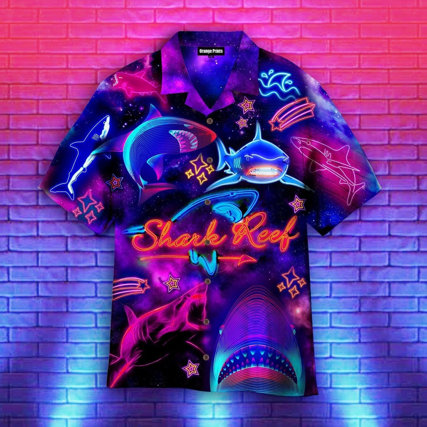 Tribal Shark Maori Neon Hawaiian Shirt | For Men & Women | Wt2021