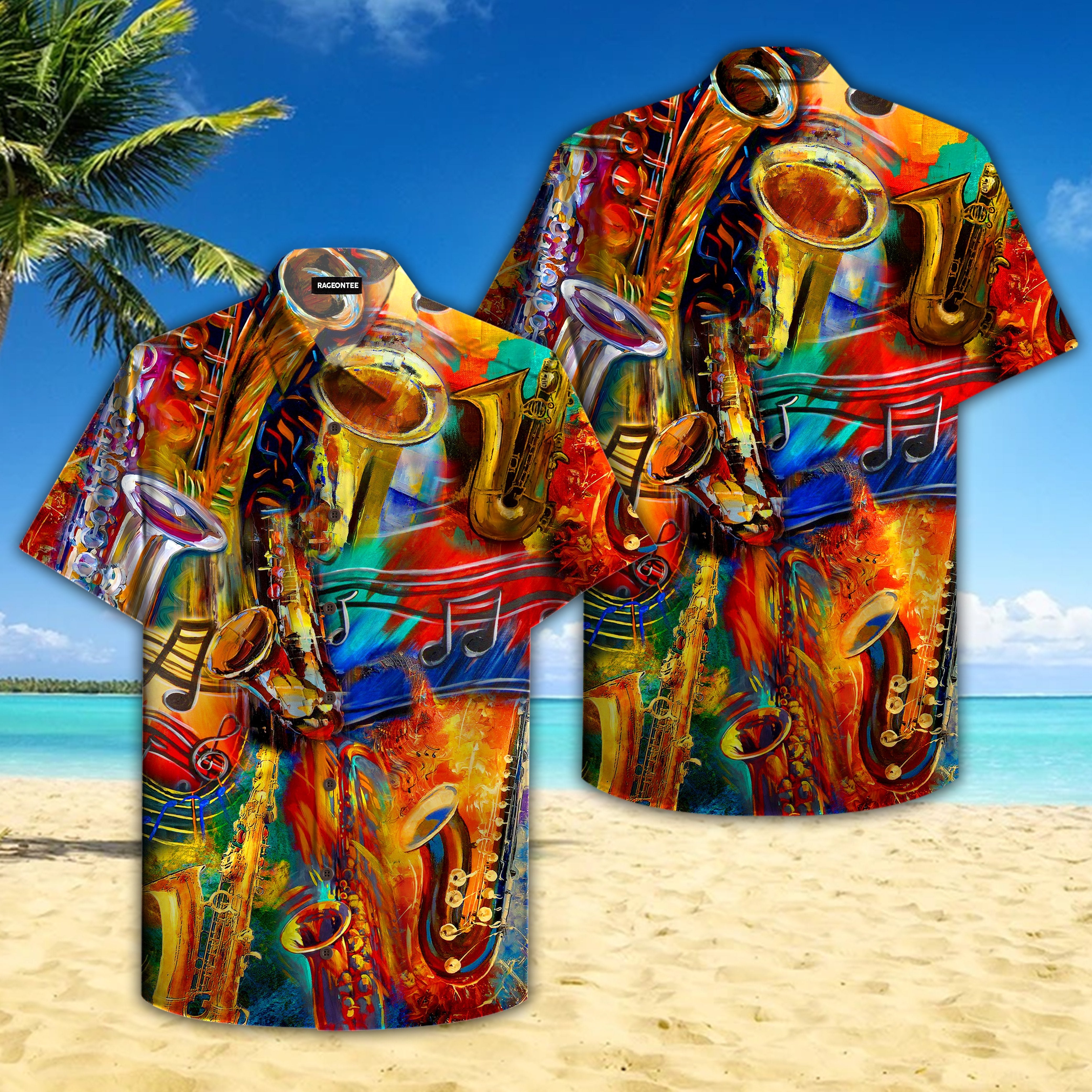 Colorful Saxophone Music Hawaii Shirt For Men Women Adult Ha97238