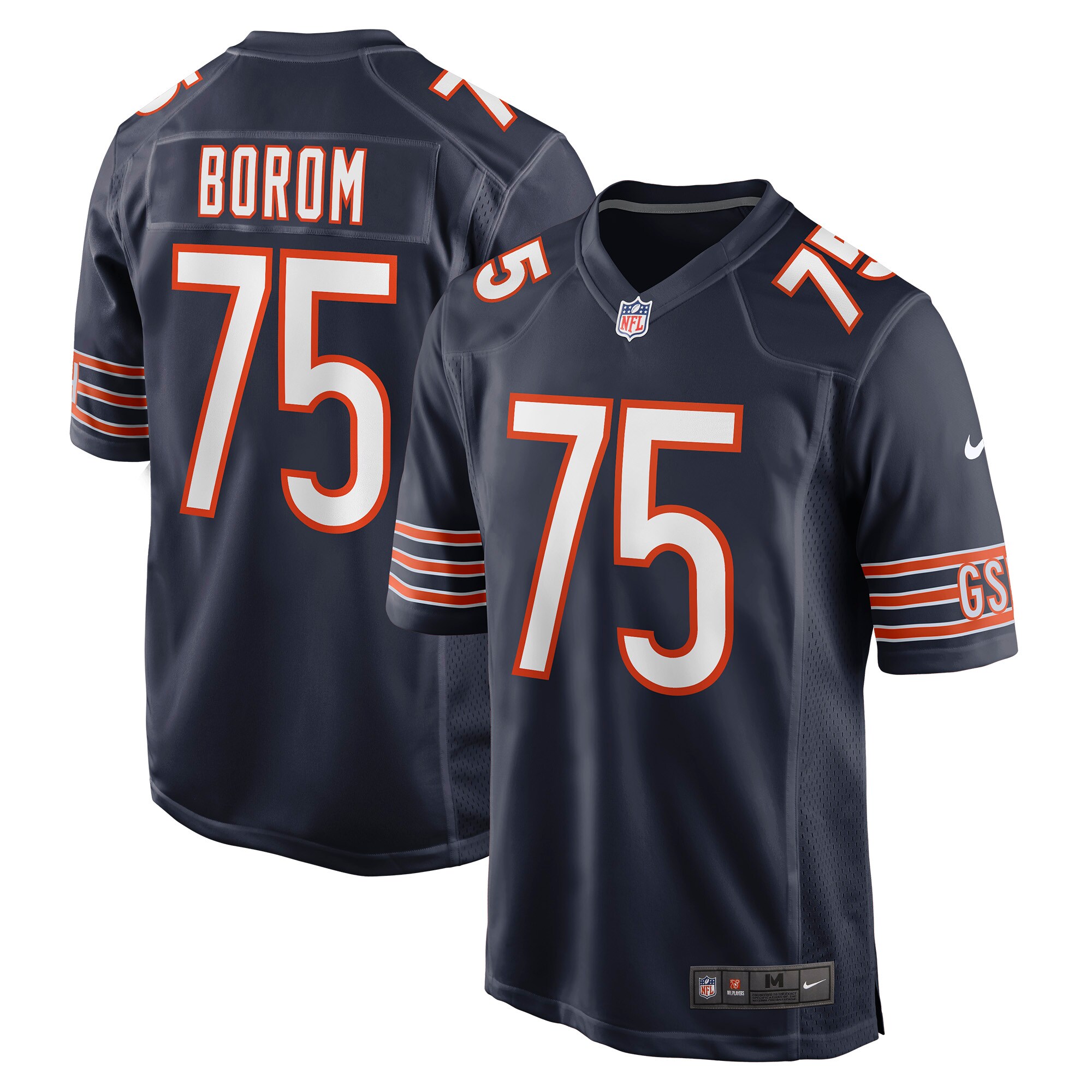 Men’s Chicago Bears Larry Borom Navy Game Jersey