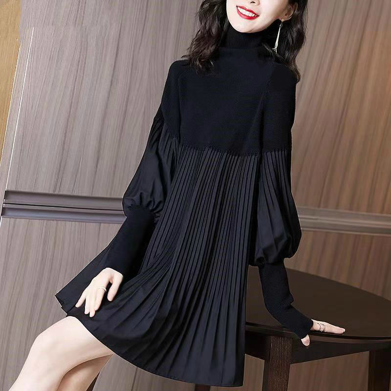 2020 New Autumn And Winter Lantern Sleeve Loose Slim Dress Women alx