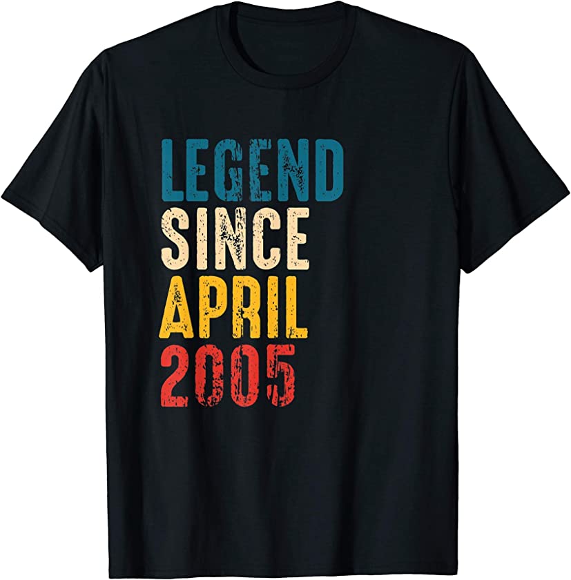 Vintage Legend Since April 2005 – 16 Year Old Boys Birthday T-Shirt