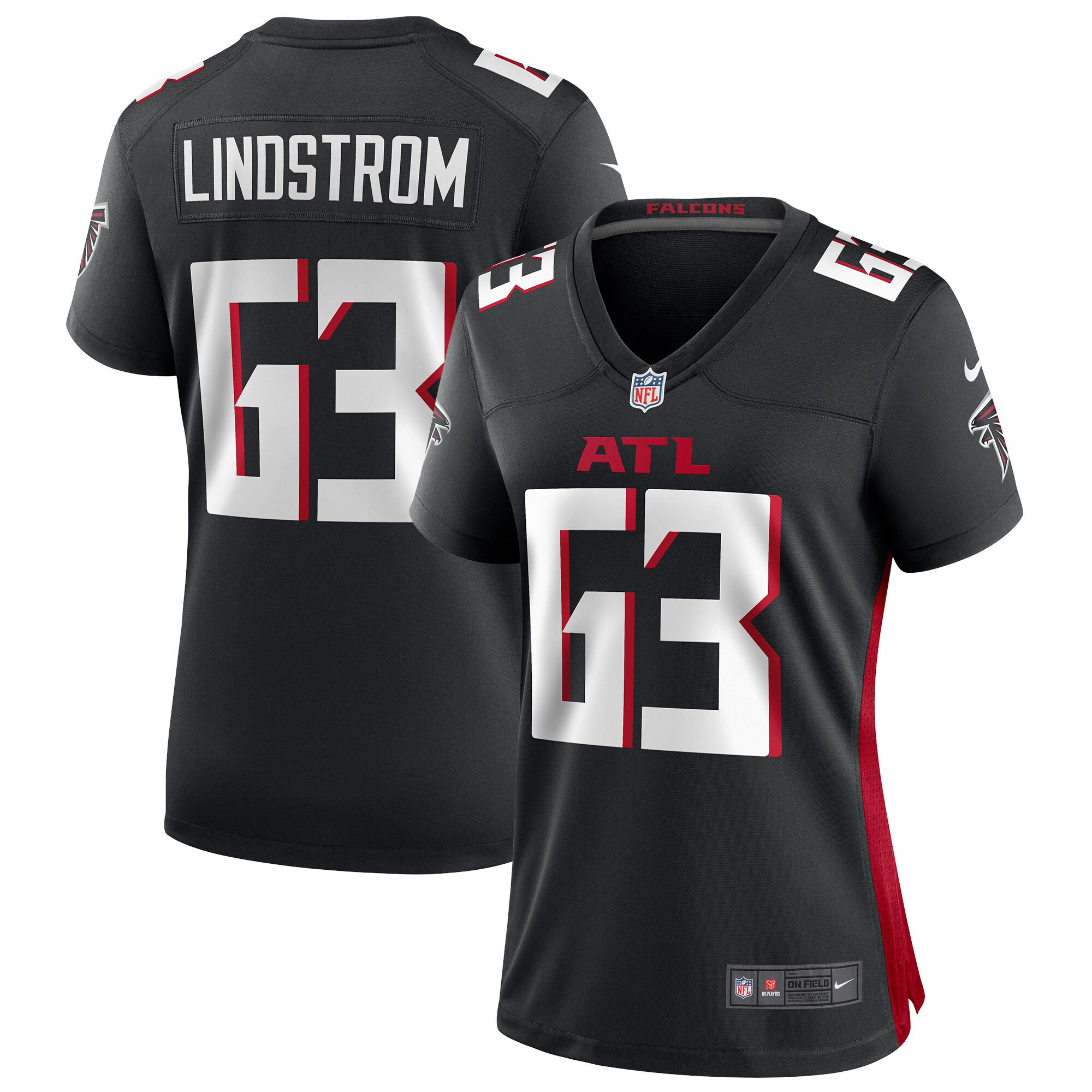 Chris Lindstrom Atlanta Falcons Womens Game Jersey – Black NFL