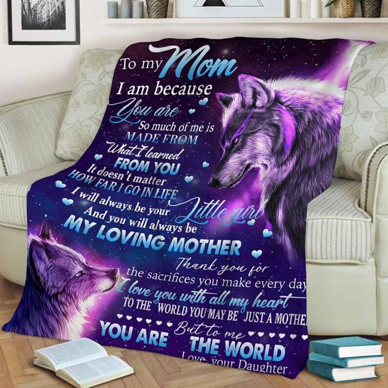 To My Mother Wolf So Much Of Me Is Made From You Fleece Blanket Gift For Family,Birthday,Parents,Mother,Mom Gift Home Decor Bedding Couch Sofa Soft And Comfy