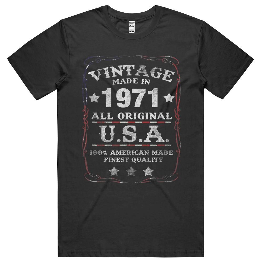 1971 Vintage Birthday Original Retro Usa American T-shirt