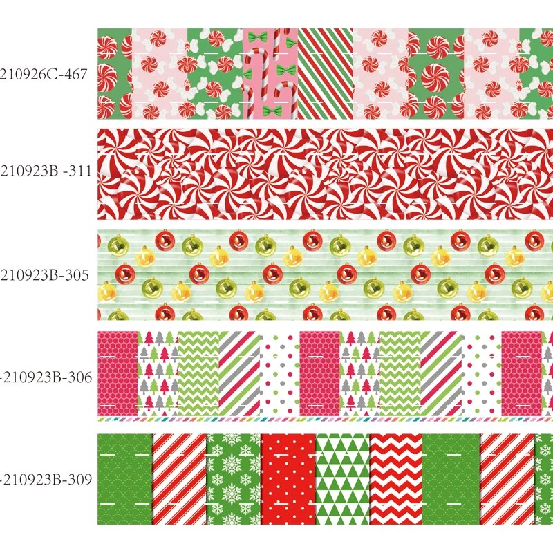 Christmas Candy Pattern Grosgrain Ribbon Printed 38mm Liston Crafts 10yards for DIY Hair Bow Center Decoration Material alx