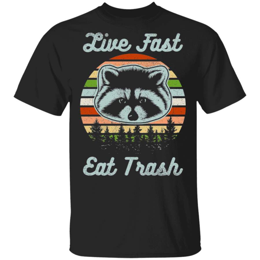 Live Fast Eat Trash Bear Vintage Camping Tshirt