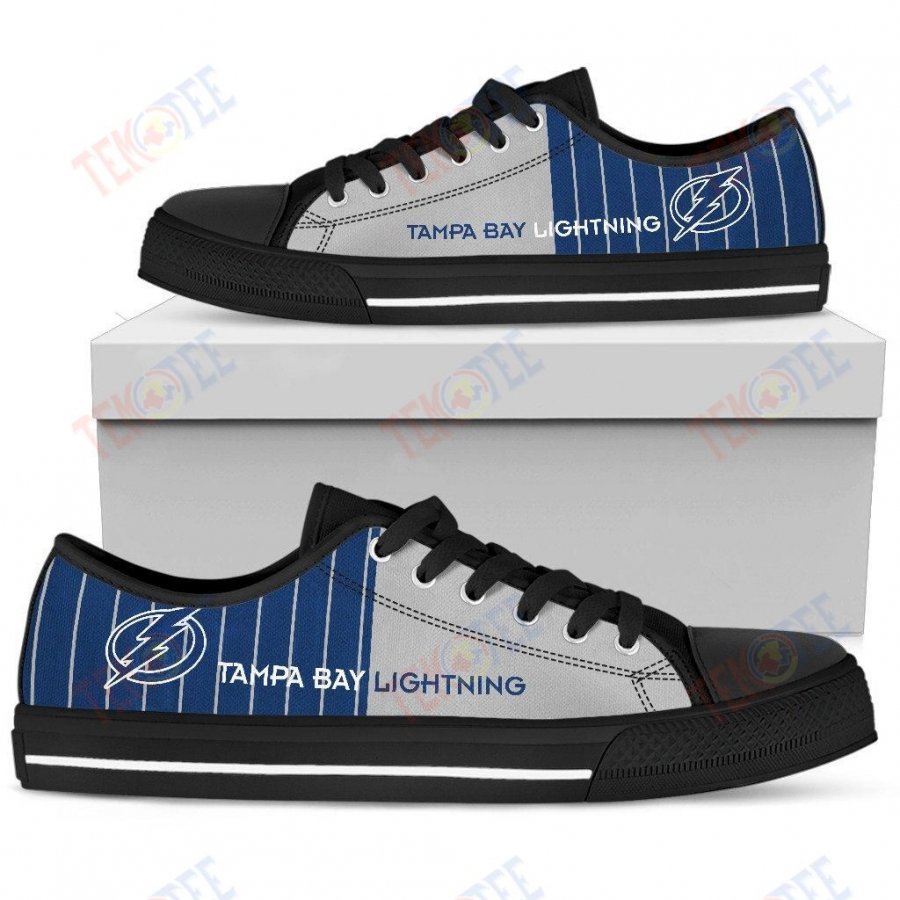 Mens Womens Tampa Bay Lightning Simple Design Vertical Stripes Low Top Shoes Custom Print Footwear Convers Sneakers TMT904