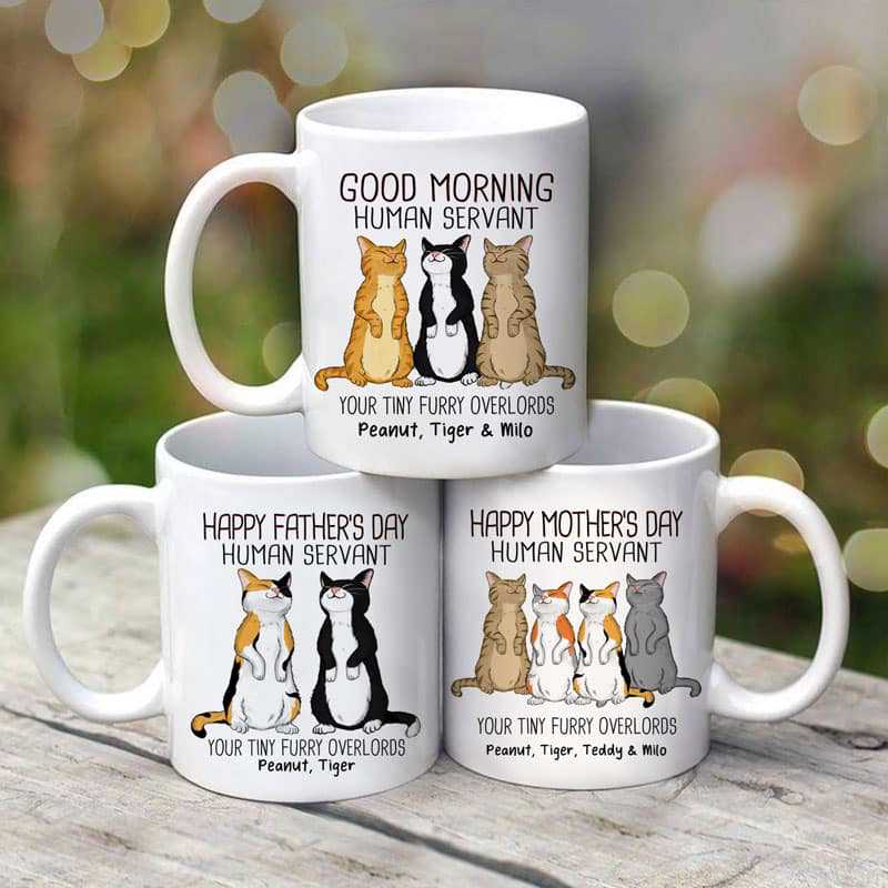 Standing Cats Good Morning Human Servant Personalized Mug