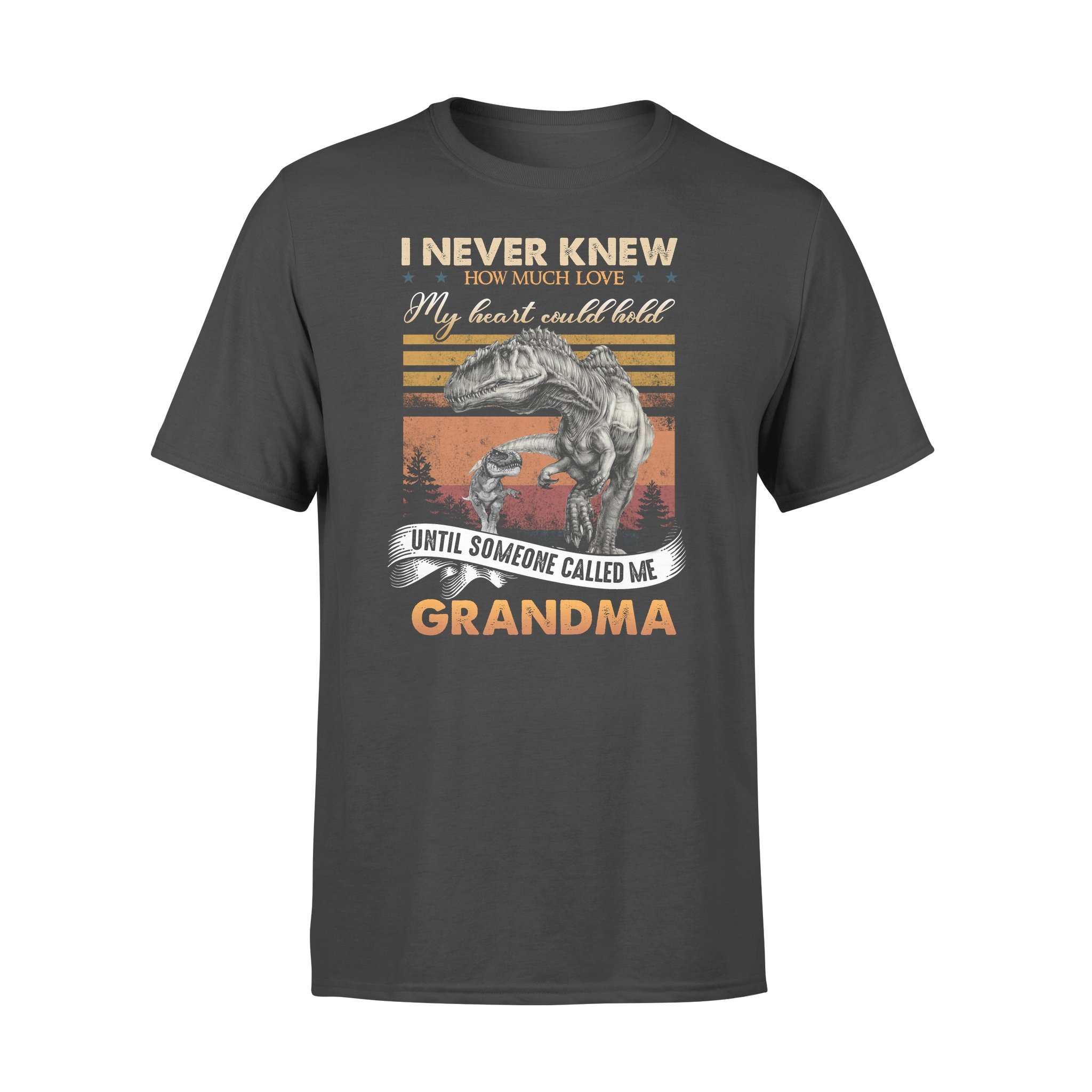 Awesome Family Gift – Dinosaurs – I Never Knew How Much Love My Heart Could Hold Until Someone Called Me Grandma T-shirt