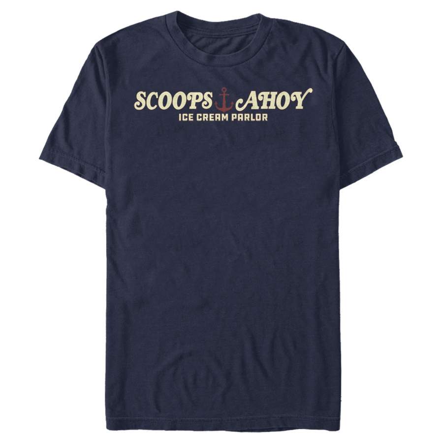 Stranger Things Men’s Scoops Ahoy Nautical Logo  T Shirt