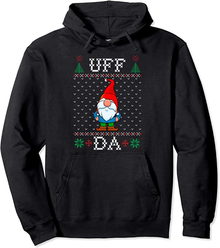 Uff Da, Swedish Tomte Gnome, God Jul, Ugly Christmas Sweater Pullover Hoodie