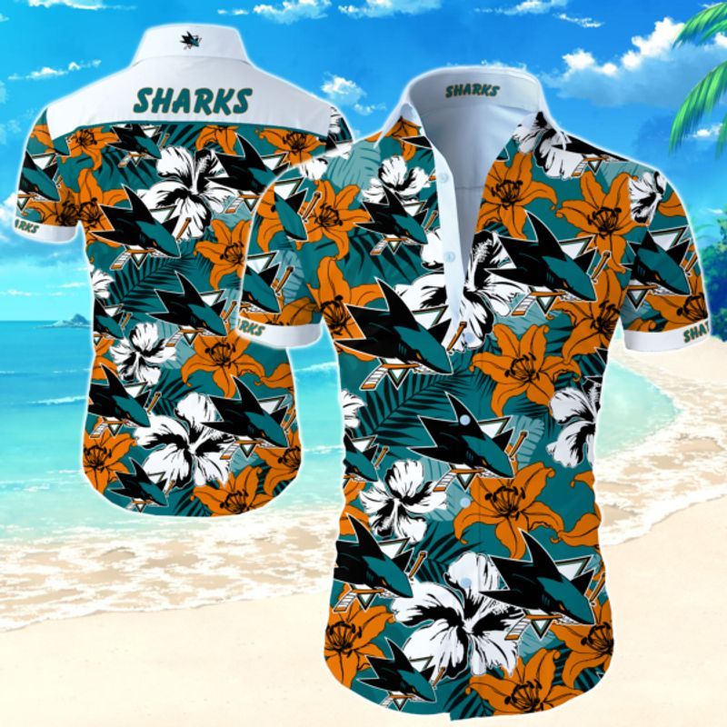 Topsportee San Jose Sharks Limited Edition Hawaiian Shirt Summer Collection Size S-5Xl