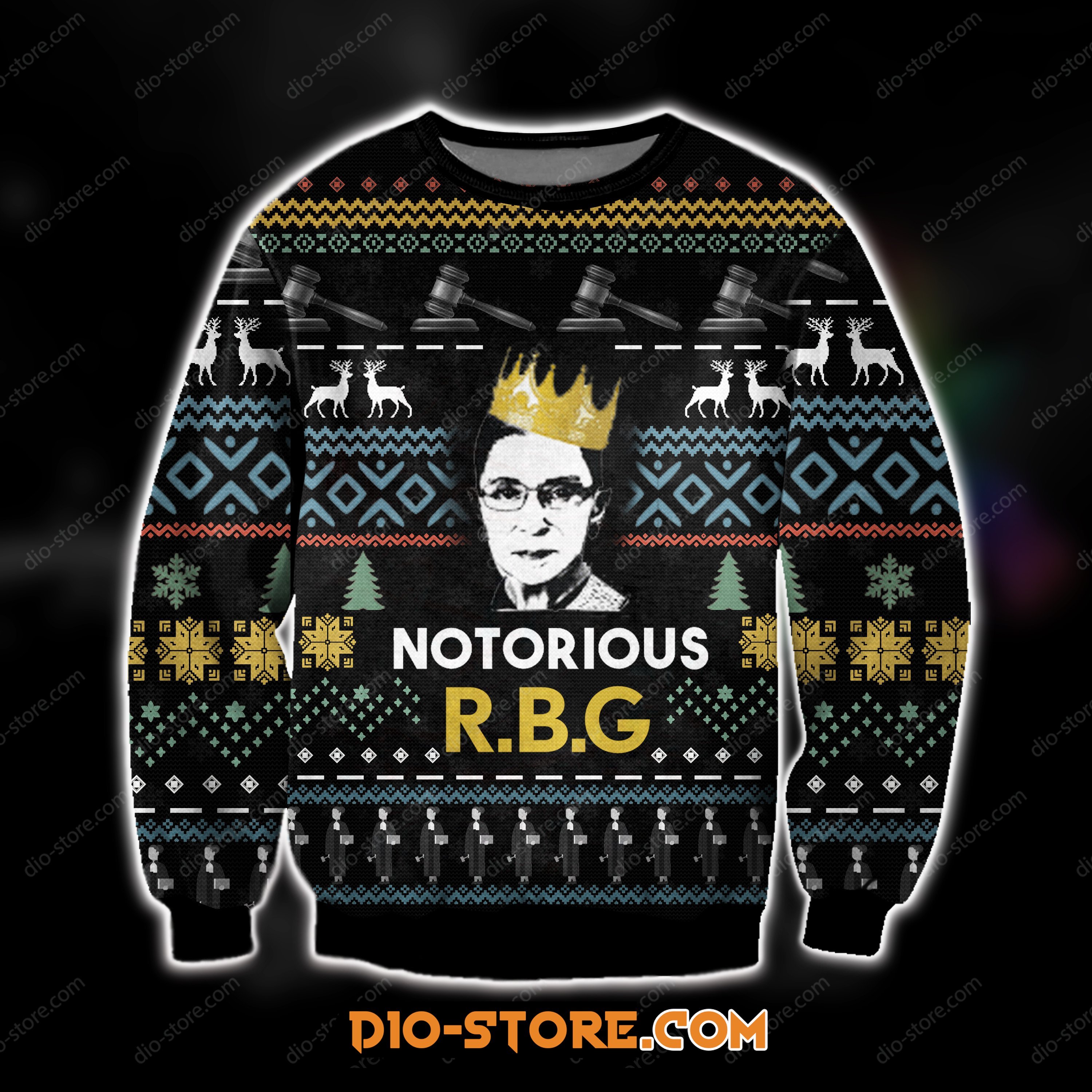 3D All Over Print Notorious Rbg Ugly Sweater Hoodie All Over Printed Cint10262