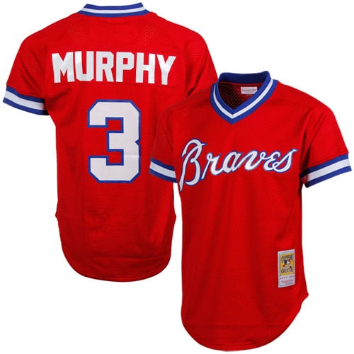 Dale Murphy Atlanta Braves Mitchell & Ness 1980 Authentic Cooperstown Collection Mesh Batting Practice Jersey – Red