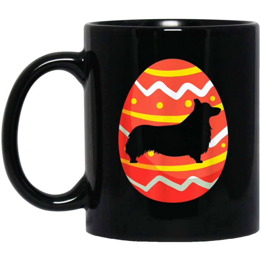 Pembroke Welsh Corgi Easter Eggs Bunny  Dog Easter 11 oz 15 oz Mug Black