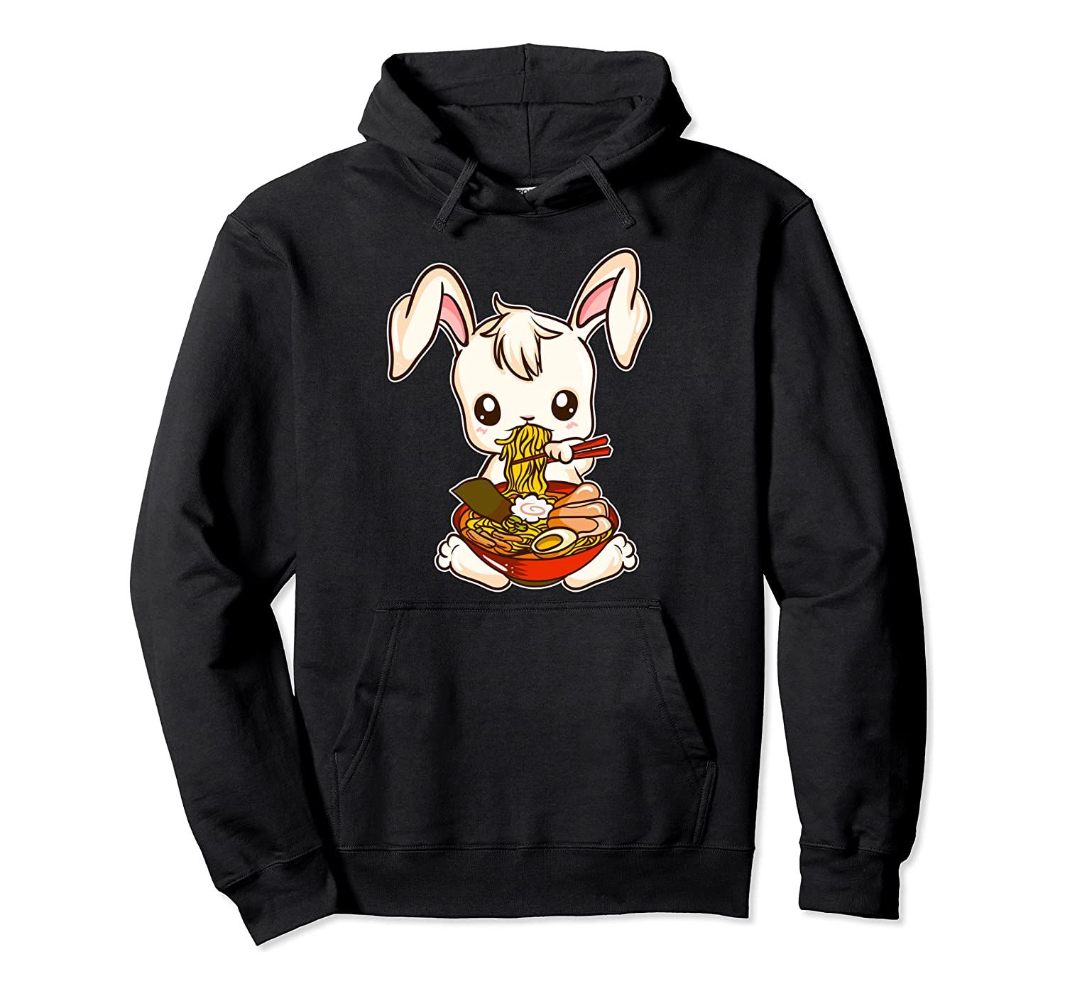 Kawaii Japanese Anime Bunny Rabbit Ramen Pullover Hoodie, T-Shirt, Sweatshirt