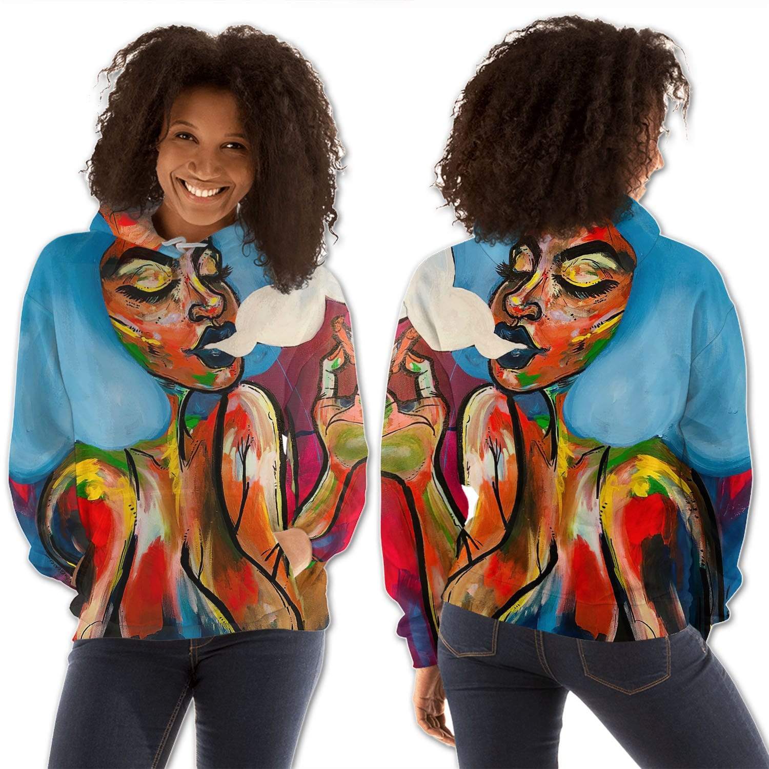 African Hoodie Cute Black Girl Fancy African Themed Melanin Afro Girl ...