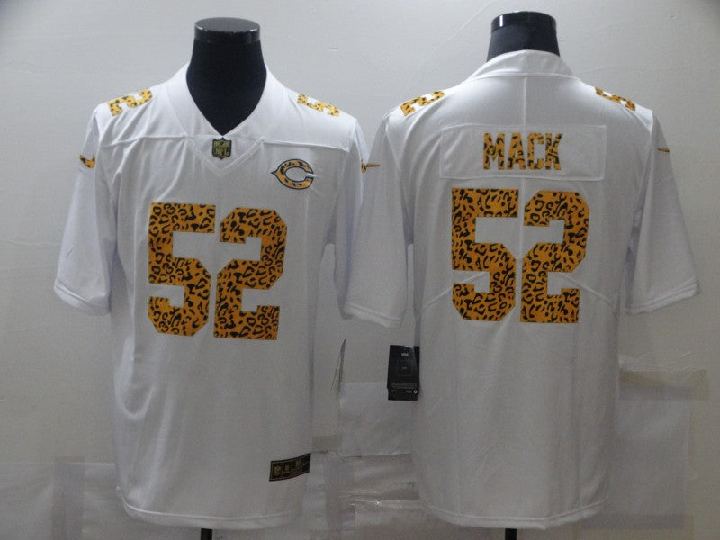 Men’S Chicago Bears Khalil Mack Nike Flocked Leopard Print Vapor Limited Jersey