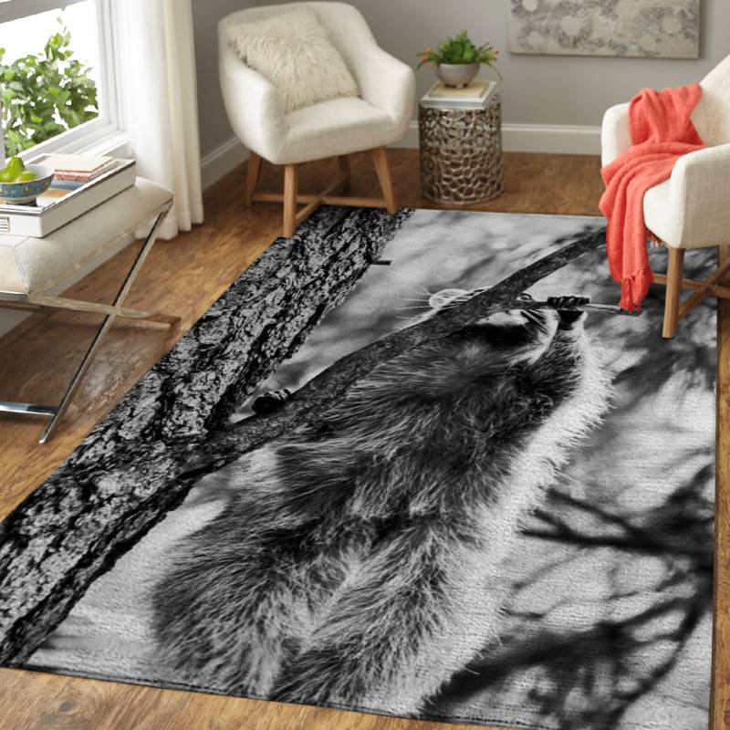 The ascent of the raccoon – Animals Area Rug Carpet