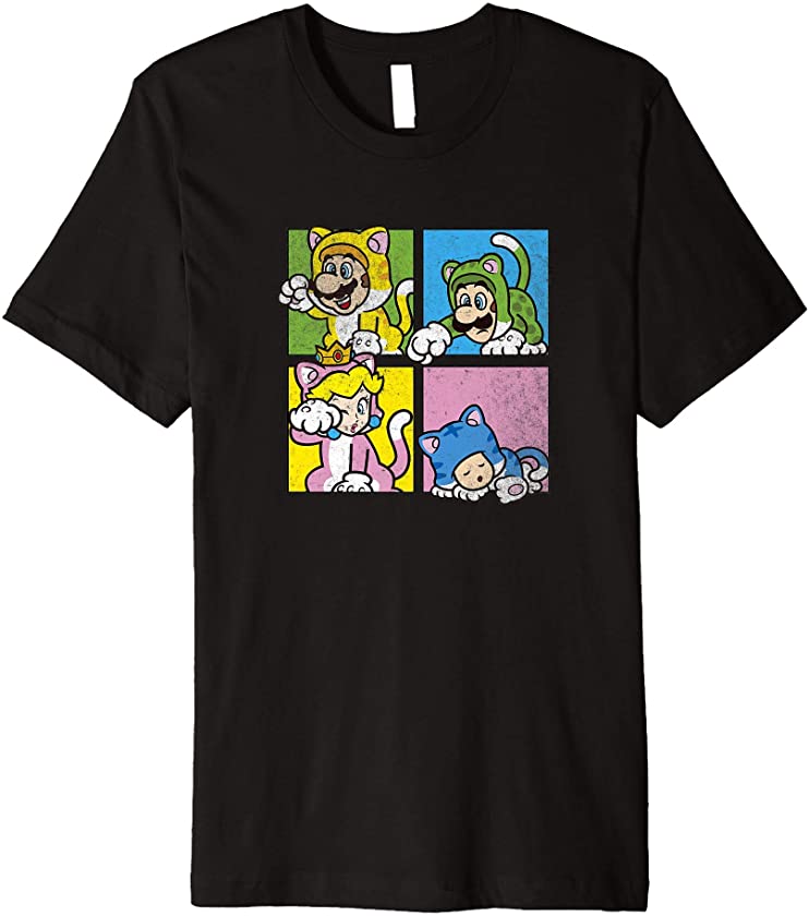 Super Mario 3D Bowser’s Fury Character Panel Portraits Premium T-Shirt