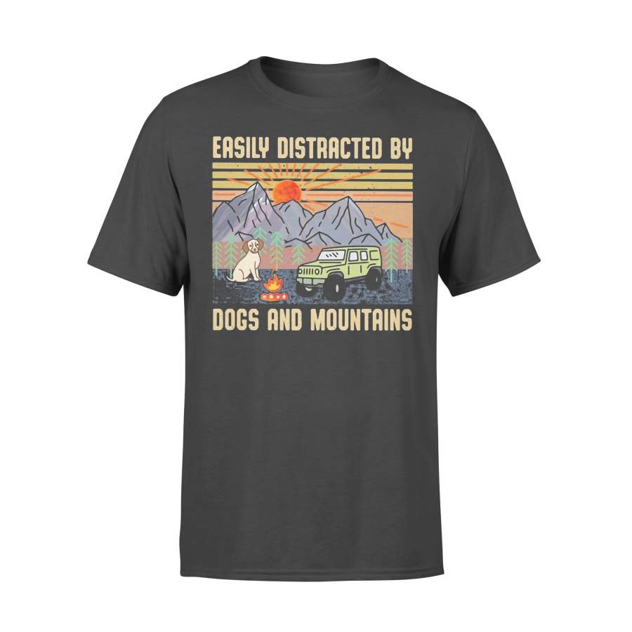 Easily Distracted By Dogs And Mountains Vintage T-shirt