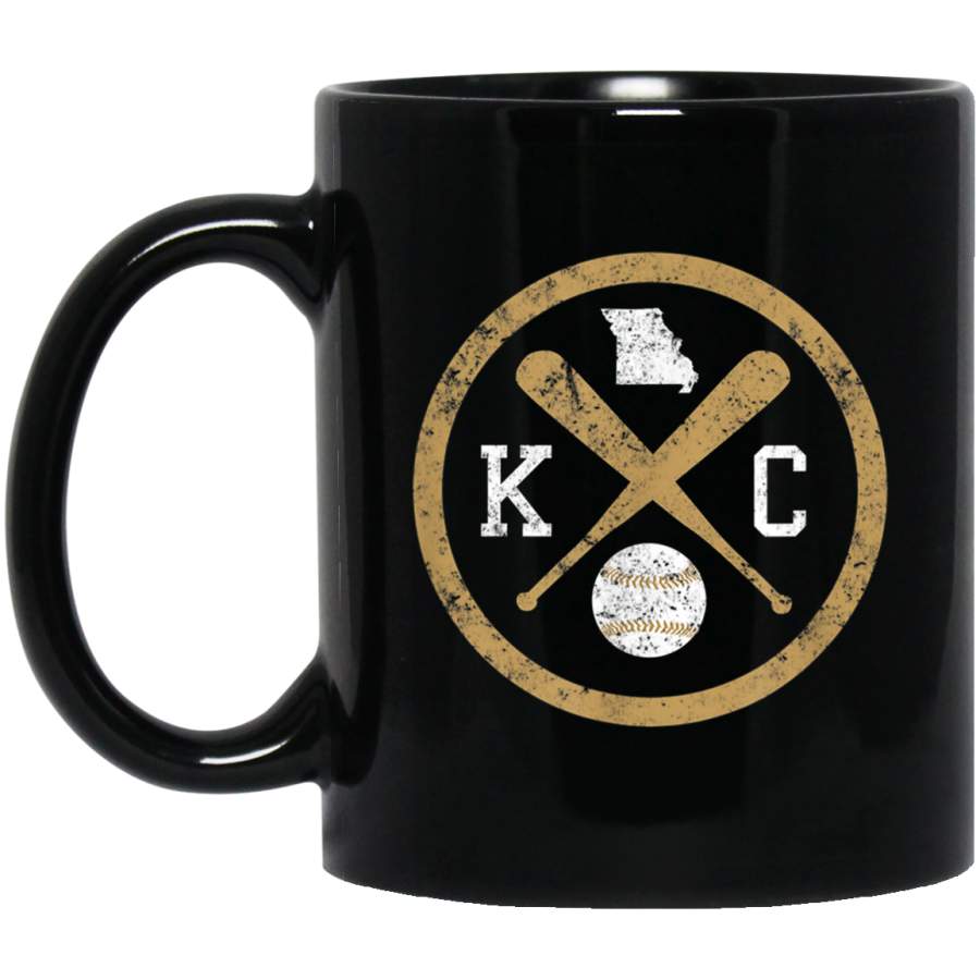 Vintage Kansas City Baseball State Map Outline Mug