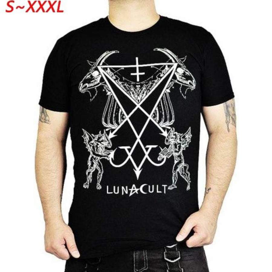 Seal Of Lucifer Satanic Occult Magic Symbols 666  T Shirt Male