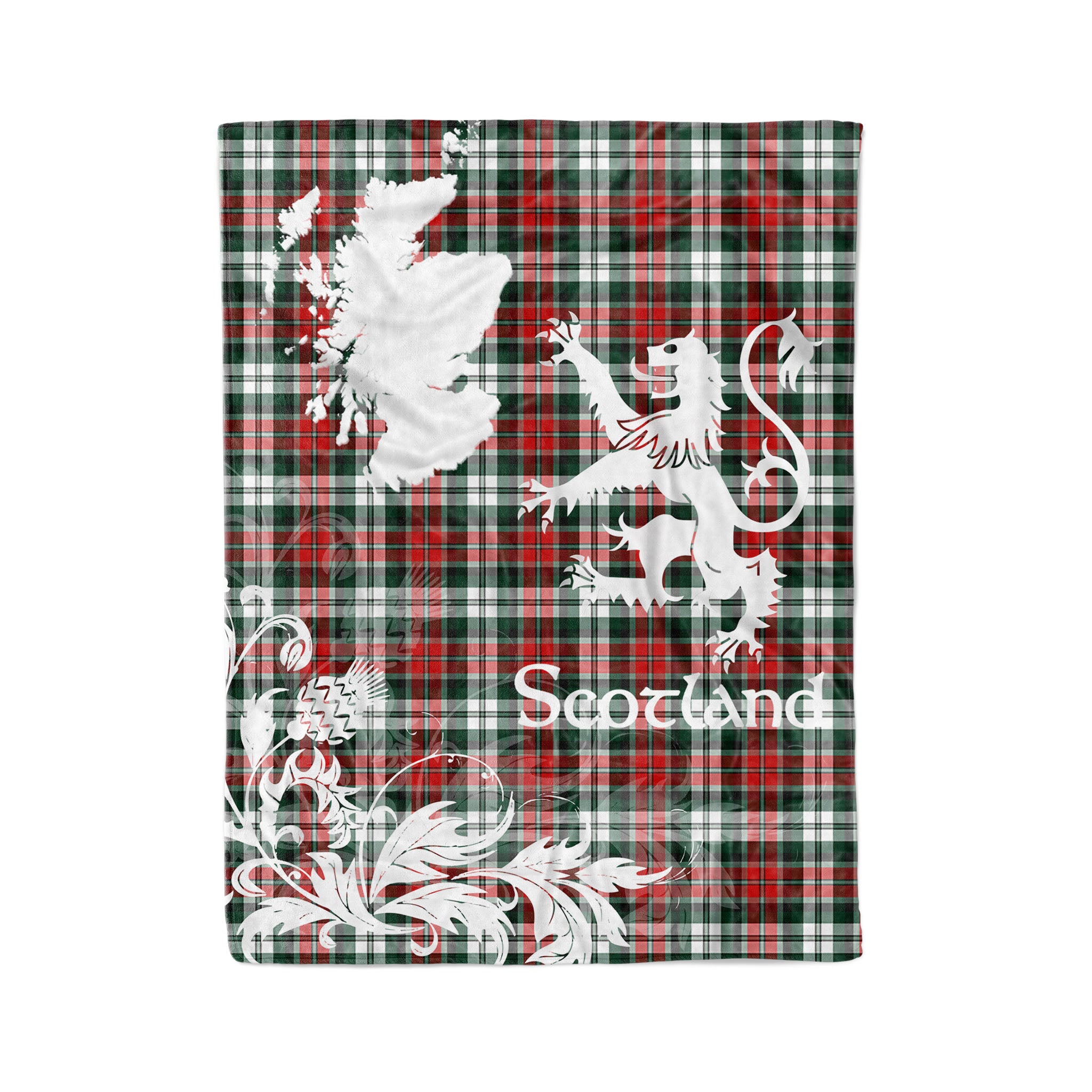 Tartan Plaid Fleece Blanket Tartan Blanket Thistle And Lion Scottish Clan Graham Plaid Blanket