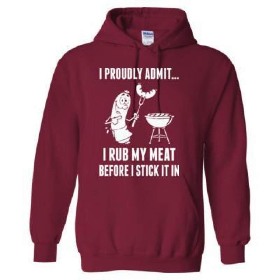 AGR BBQ Barbecue I Proudly Admit I Rub My Meat Before I Stick It In – Heavy Blend™ Hooded Sweatshirt