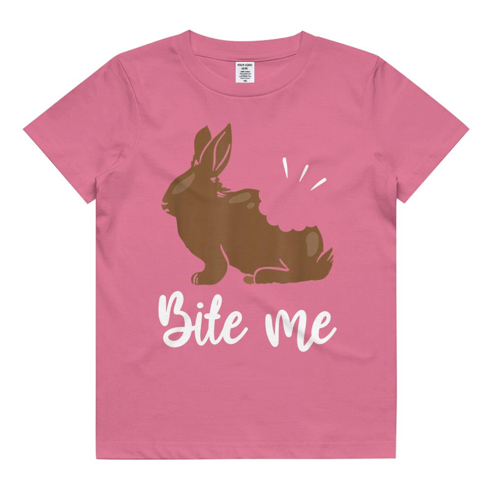 Bite Me Bunny Rabbit Chocolate Funny Easter Kids T Shirt