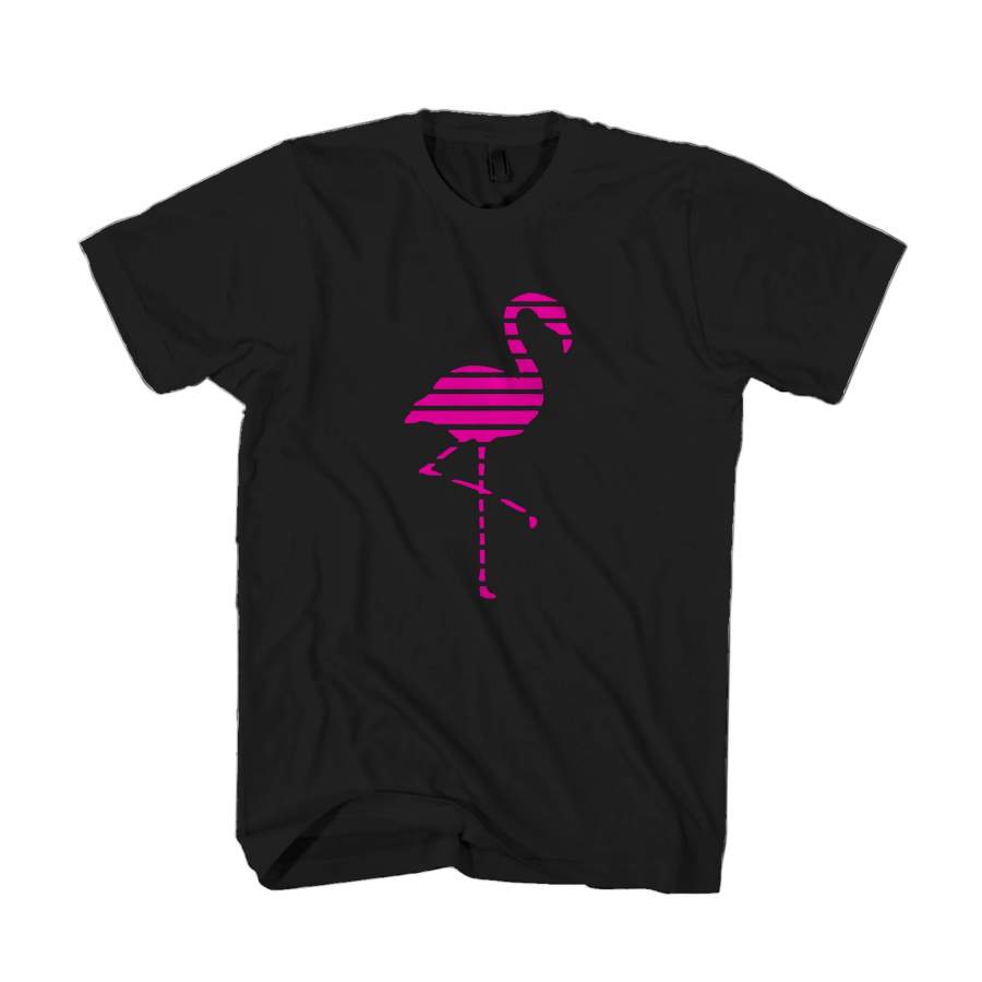 Summer Pink Flamingo Tropical Beach African Animal Striped Man’s T-Shirt