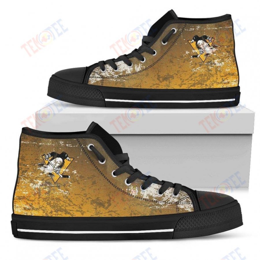 Mens Womens Pittsburgh Penguins High Top Shoes Grunge Vintage Logo 3D Printable TMT359