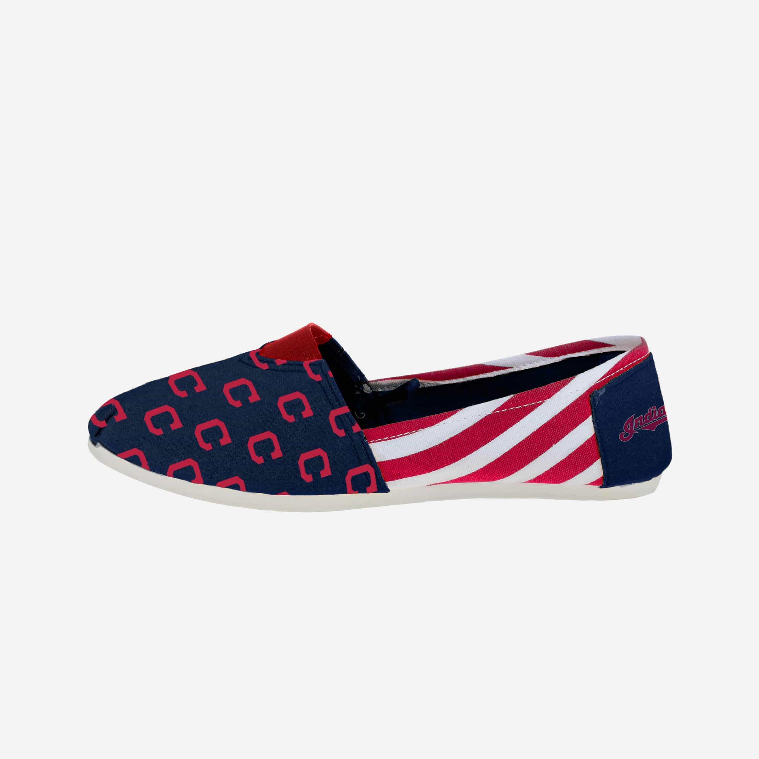 Cleveland Indians Womens Stripe Canvas Shoe